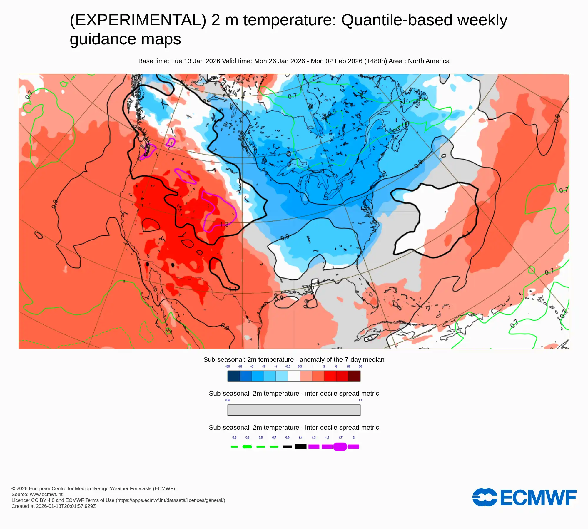 Arctic outbreak risk for the U.S. and Canada in late January
