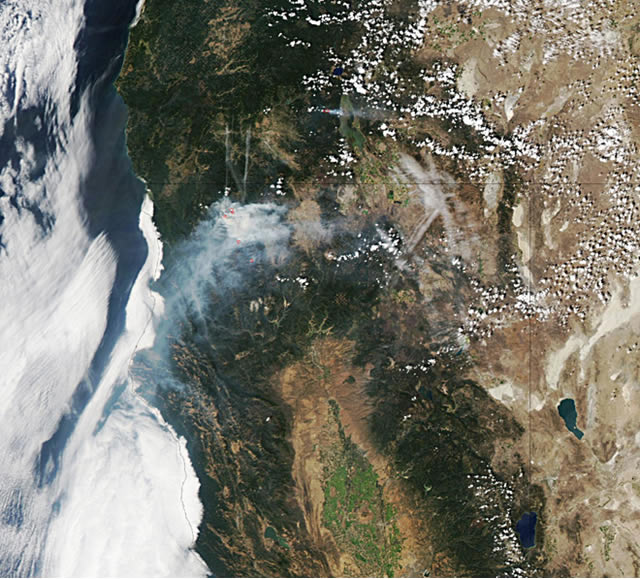 Лесные пожары в Калифорнии приводят к образованию «огненных» облаков