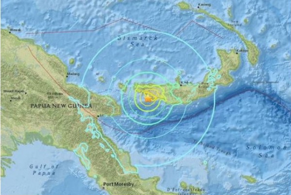С начала октября у берегов Папуа-Новой Гвинеи было зафиксировано 4 землетрясения