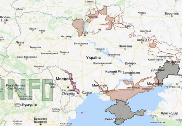 Погода на карте боевых действий Украина 2022: 14-20 марта