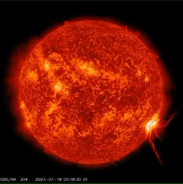 geomagnetic storm solar flare 18/07/2023