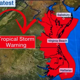 Тропический шторм “Офелия” пронесся по восточному побережью США