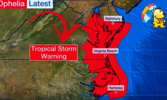 Тропический шторм “Офелия” пронесся по восточному побережью США