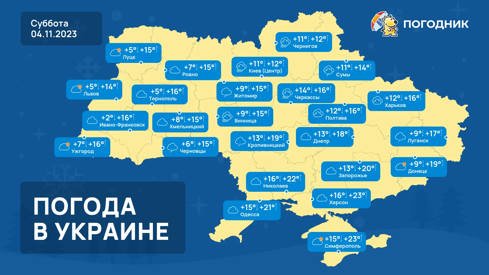 Штормовое предупреждение в Украине. Прогноз на три дня 3-5 ноября.