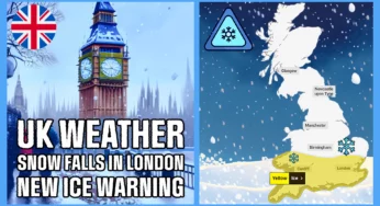 UK Snow : Snowfall Hits London Amidst New Ice Warning.