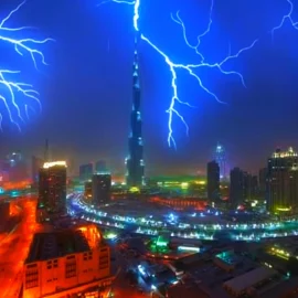 Why do lightning strike the Burj Khalifa skyscraper, Dubai, UAE?