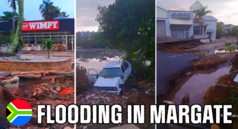 Flooding in Margate, KwaZulu-Natal, South Africa.