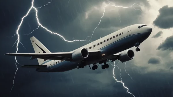 самолет в шторм