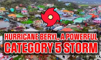 Historic hurricane Beryl, a powerful Category 5 storm
