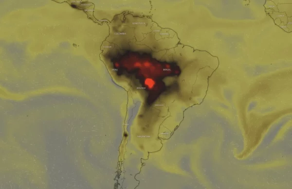 map Forest Fires in Brazil and Bolivia