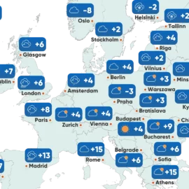 В Европе неделя контрастов, от африканского тепла до морозов.