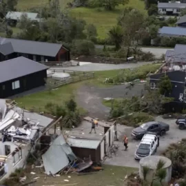 Tornado in New Zealand, damaged homes, massive power outages